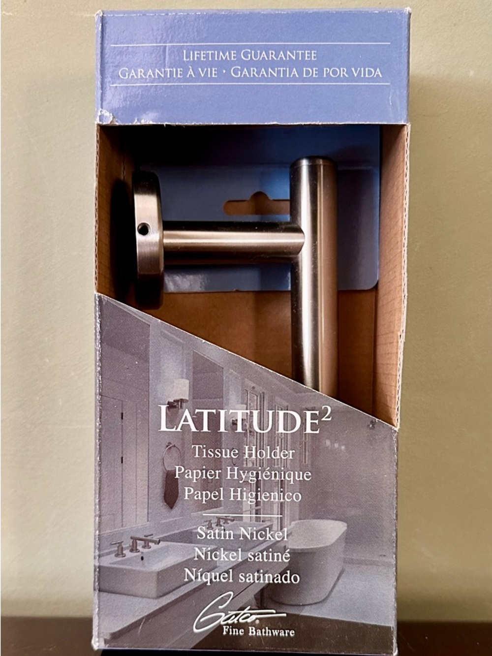 Gatco Latitude 2 Toilet Paper Tissue Holder (Satin Nickel) NEW Open Box